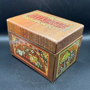 Current Vintage MCM Strawberry Cottagecore Address Recipe Storage Box Hinged Lid